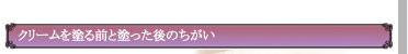 クリームを塗る前と塗った後のちがい